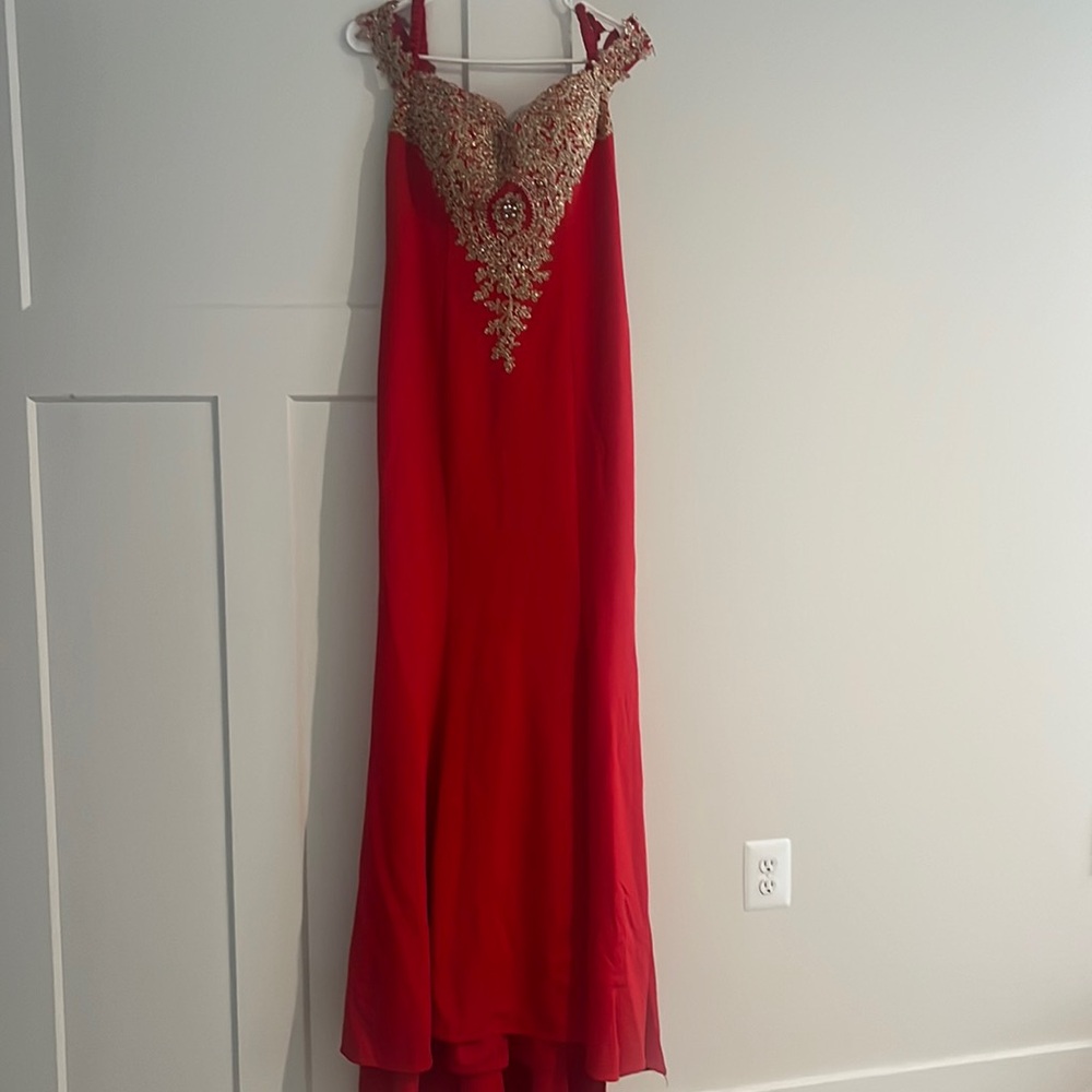 Anny Lee Red Dress (Size Large) 100% Polyester